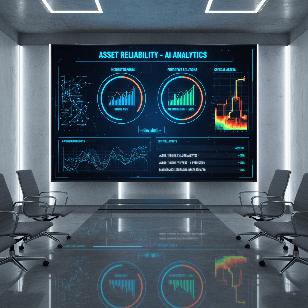 professional analyst reviewing incident data on digital dashboard in modern office